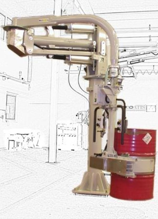 Pneumatic manipulator for 270 kg drums