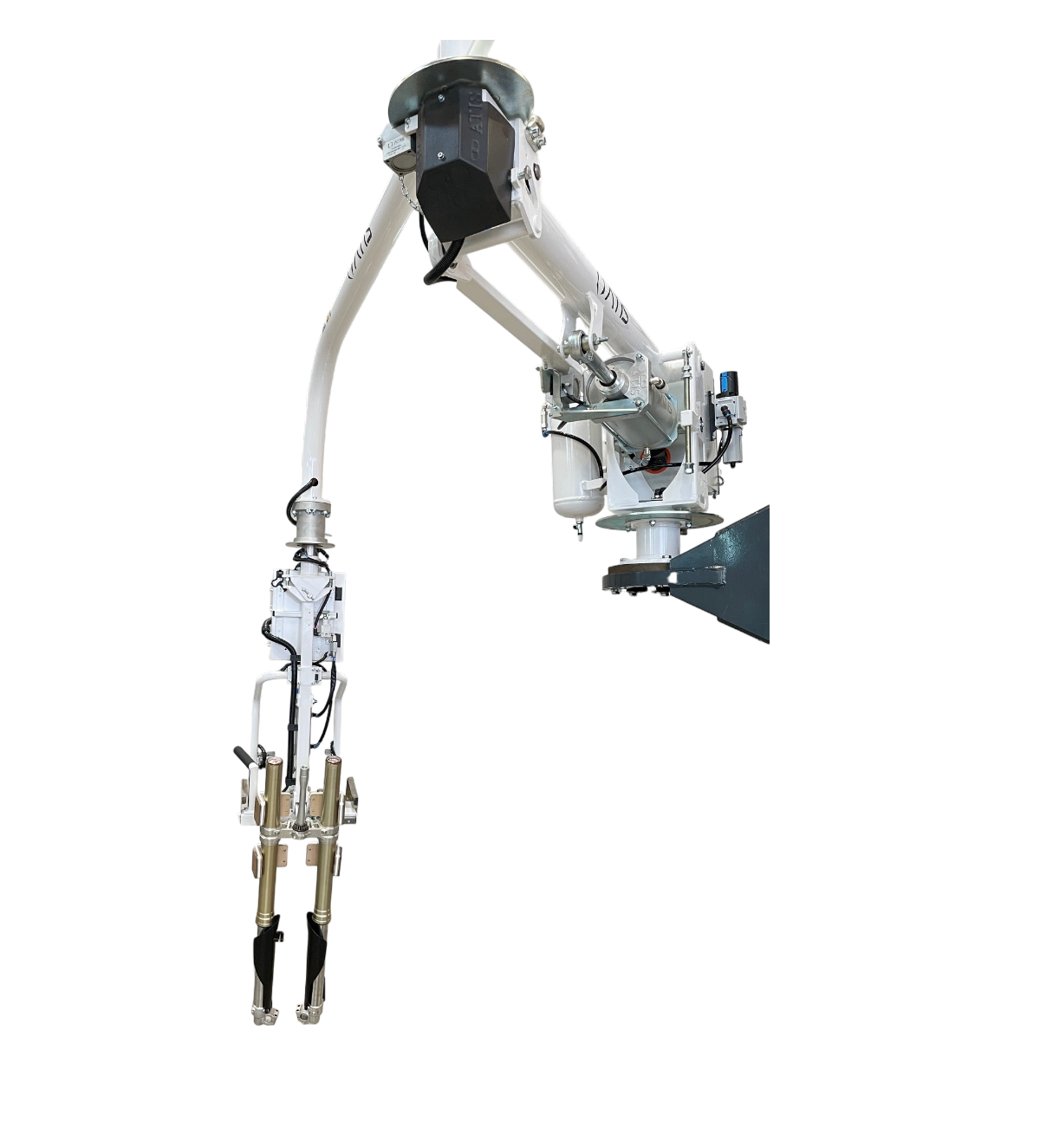 Pneumatic manipulator for motorcycle fork