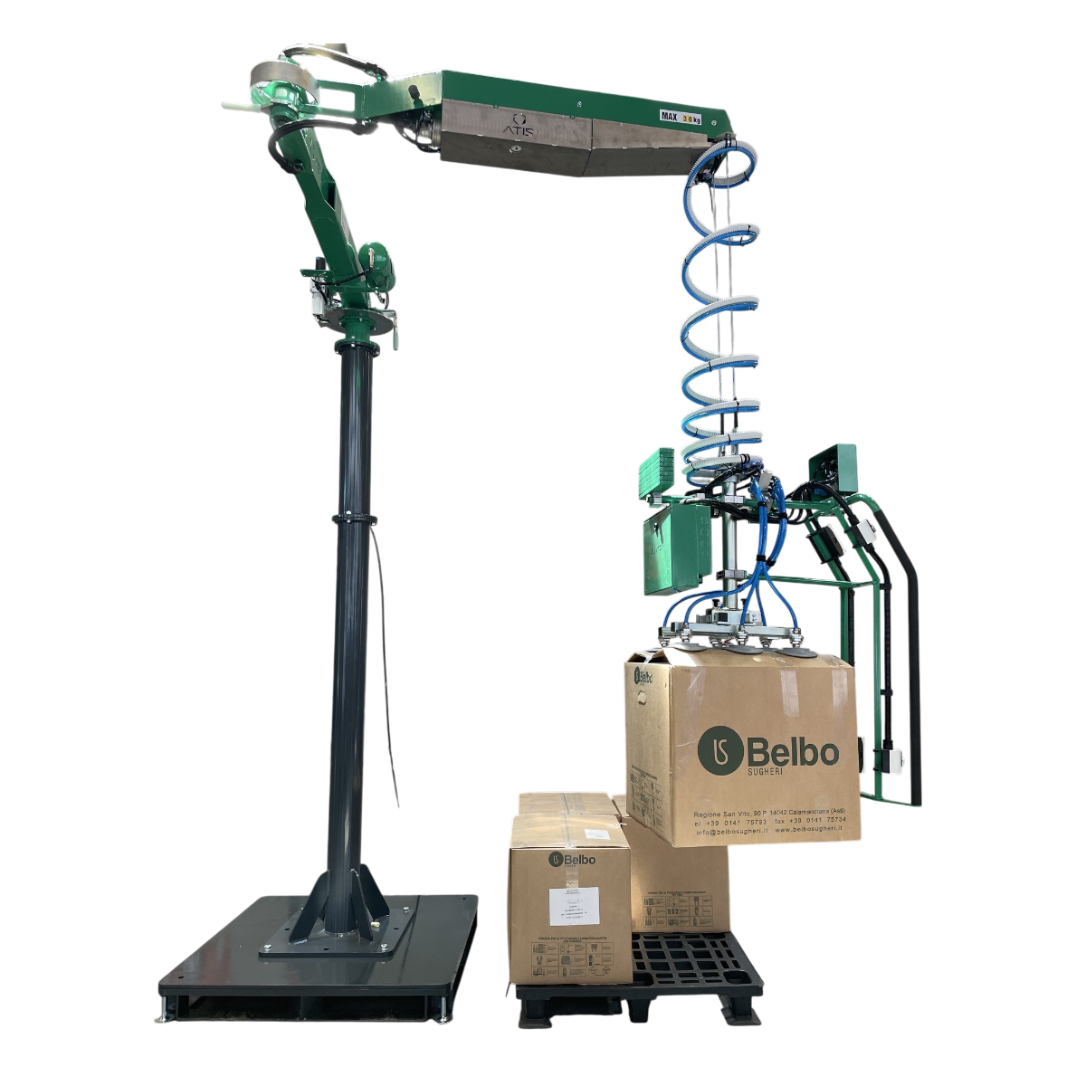 Lightner for handling carton boxes