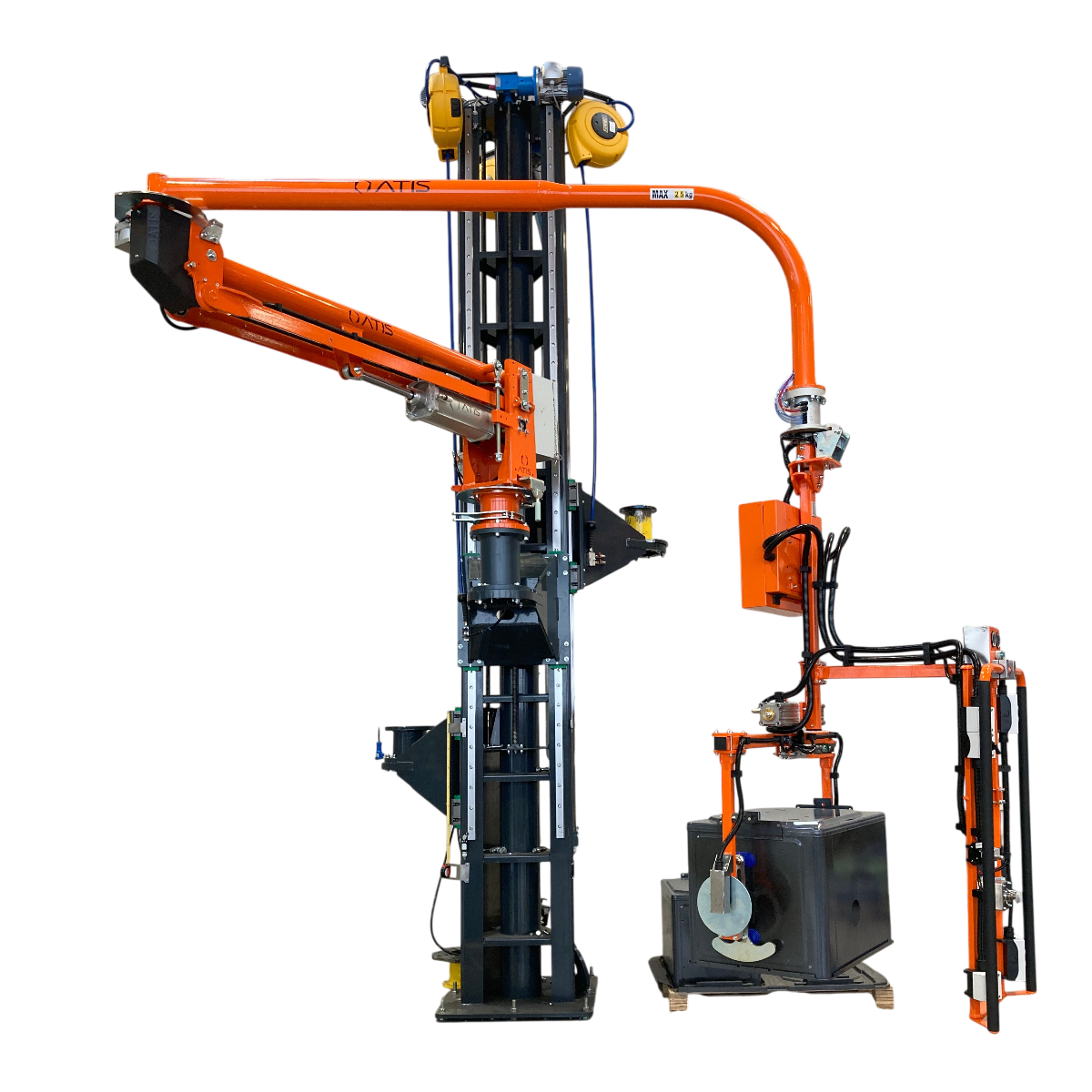 Pneumatic manipulators for furnace muffle