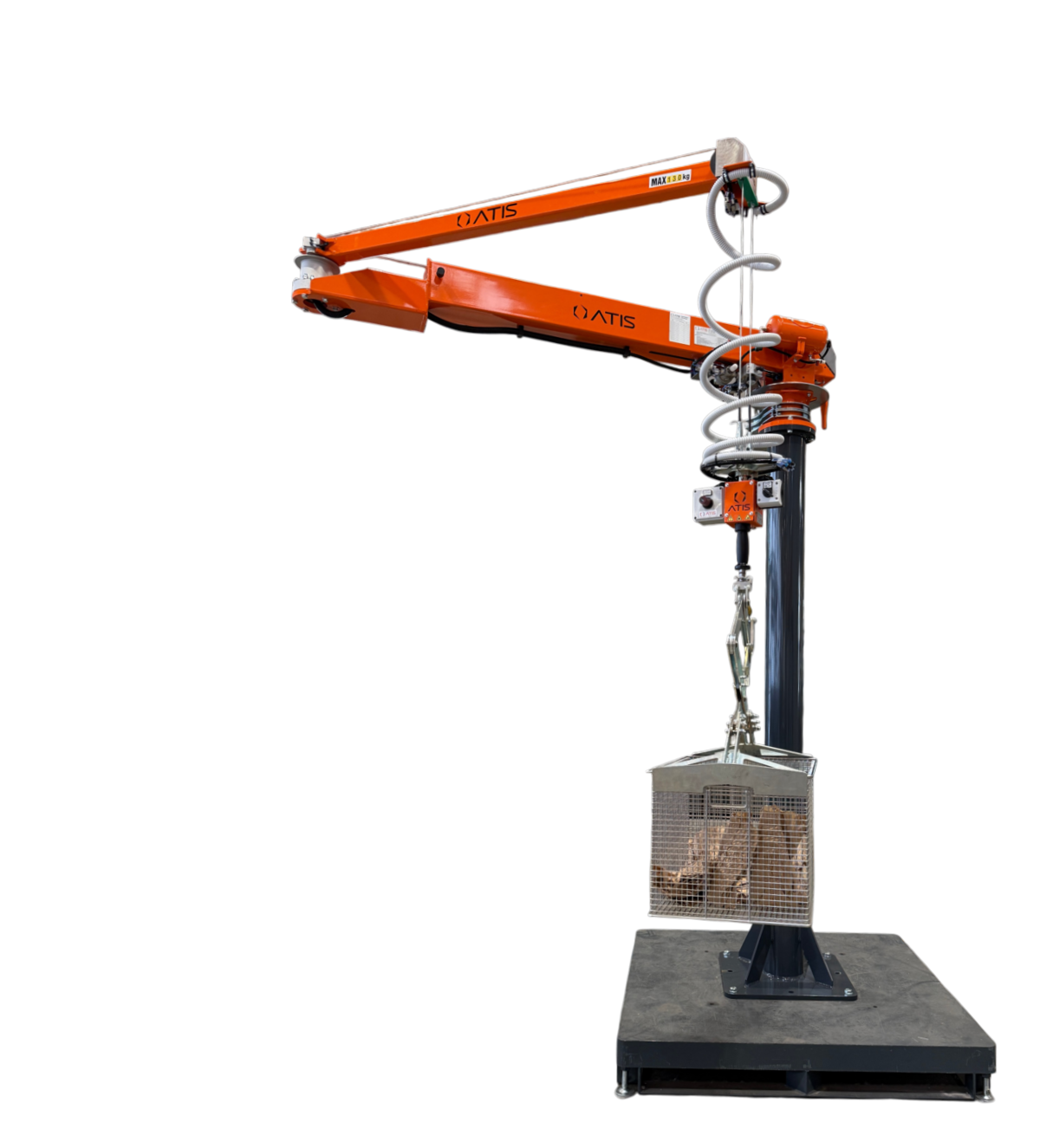 Pneumatic manipulator for basket